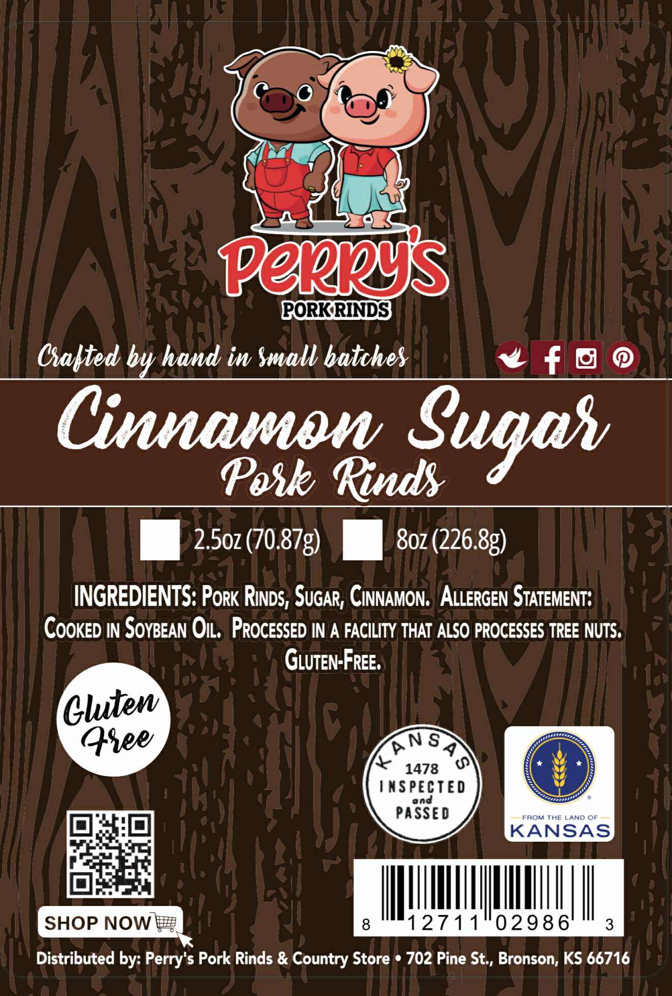 Cinnamon Sugar Pork Rinds — 8oz Bag