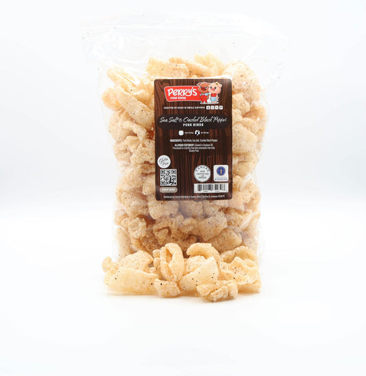 Sea Salt & Cracked Black Pepper Pork Rinds — 8oz Bag