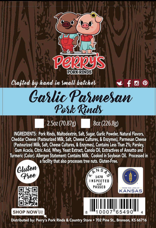 Garlic Parmesan Pork Rinds — 8oz Bag