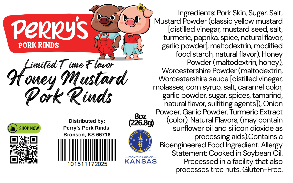 Honey Mustard Pork Rinds — 8oz Bag