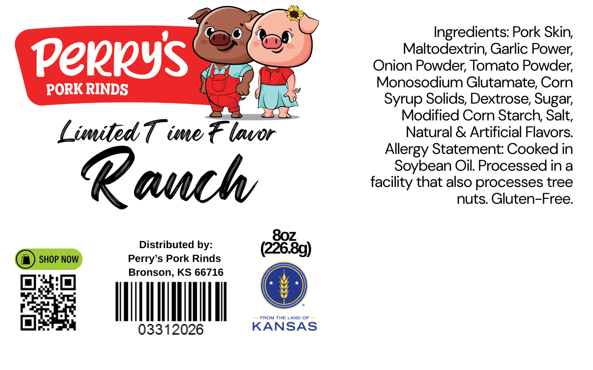 Ranch Pork Rinds — 8oz Bag